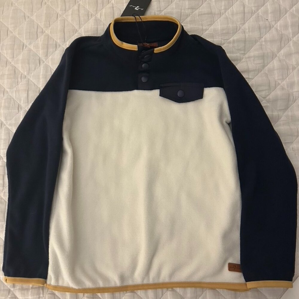 7 FOR ALL MANKIND BLUE AND WHITE BOYS' FLEECE | NWT | SIZE 7